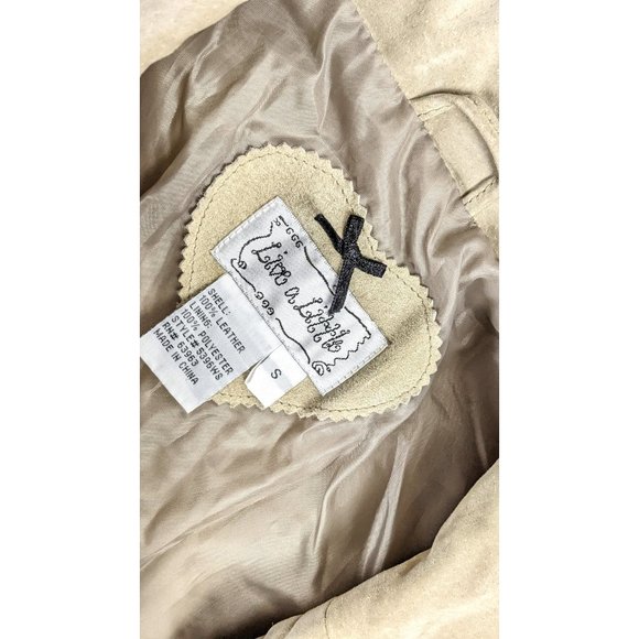 Vintage 90s beige suede leather fitted short blazer jacket - Picture 6 of 6